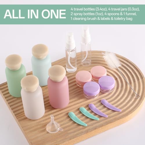 18-Piece Travel Toiletry Kit, Leak Proof Bottles & Containers