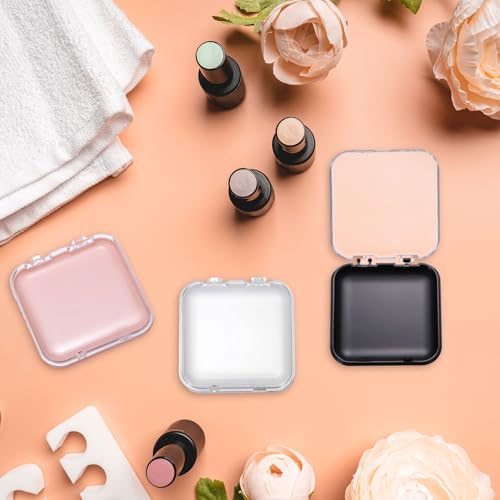 uxcell 20 Pcs Press on Nail Storage Box with Adhesive Double Sided Tape, Acrylic Nail Display Box for Nail Salon Home Storage Supplies, Clear/Pink