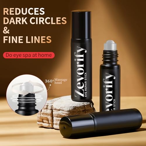 Eye Repair Stick for Men, Reduces Under Eye Dark Circles & Eyebags, Eyes Cooling Stick Hydrates and Depuffing 0.34 Fl.Oz (1)