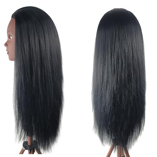 African Mannequin Head with Pre-Stretched Braiding Hair