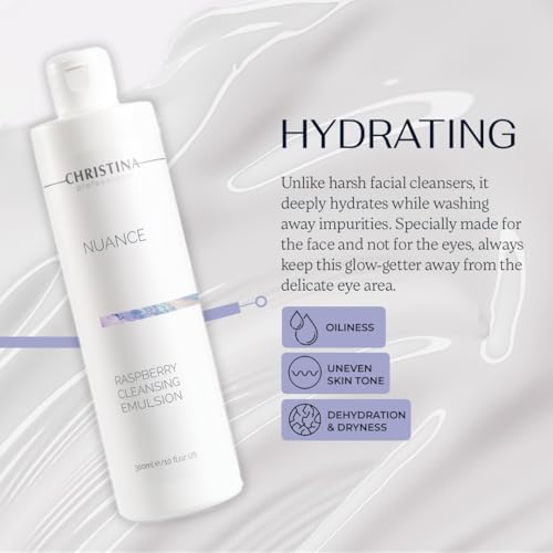 -CHRISTINA- Nuance Gentle Daily Cleanser for Face - Hydrating Facial Wash for Women & Men - Purifying, Moisturizing, Natural Emulsion with Pomegranate, Raspberry & Grape Seed Extracts - 300ml
