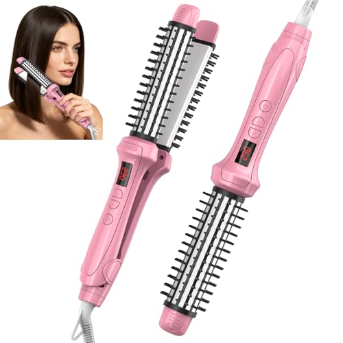 2-in-1 Hair Straightener Brush for Short Hair & Pixie Cuts
