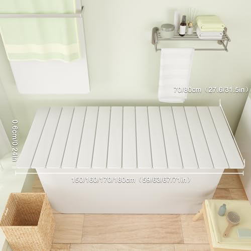 Foldable Bathtub Tray with Wine Glass Holder & Thermal Insulation