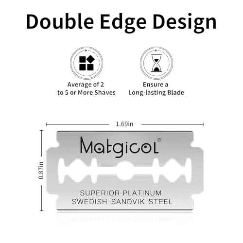 Double Edge Safety Razor Blades - 60 Count Premium Platinum Swedish Steel Blades for Men & Women¡¯s Razors ? Long-Lasting Precision Shaving Blades for Smooth, Comfortable & Close Shaves