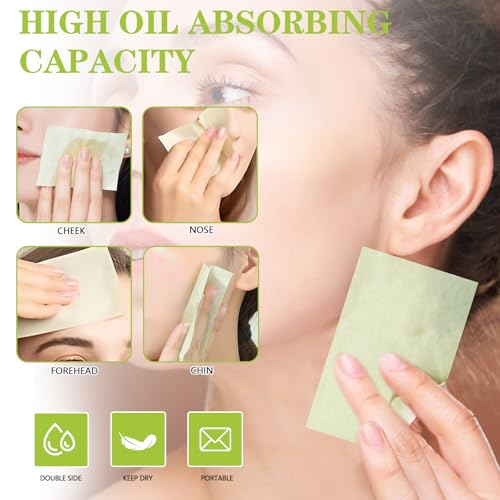 Oil Blotting Sheets for Face - 1000pcs Bamboo Charcoal