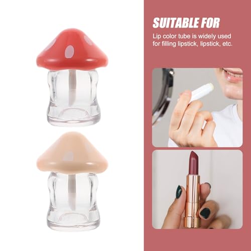 Mushroom Lip Gloss Tubes 5 Pack - Refillable Empty Containers with Wand