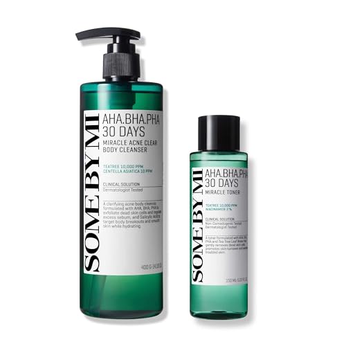 SOME BY MI AHA BHA PHA 30 Days Miracle Toner & Miracle Acne Clear Body Cleanser