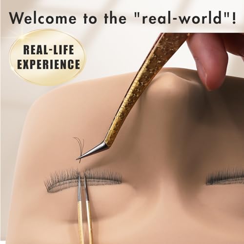 3 Lash Layers Lash Mannequin Head For Eyelash Extension, Lash Extension Practice Face for Beginners Reusable Makeup Massage Training Supplies