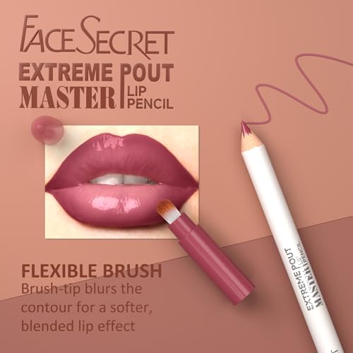 Matte Lip Liner Set - 5PC Brick Red & Cocoa Brown with Brush