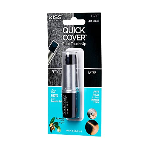 Red by Kiss Quick Cover Root Touch Up Stick - Jet Black, Water-Resistant, Long-Lasting, Easy Application, 1 Pack