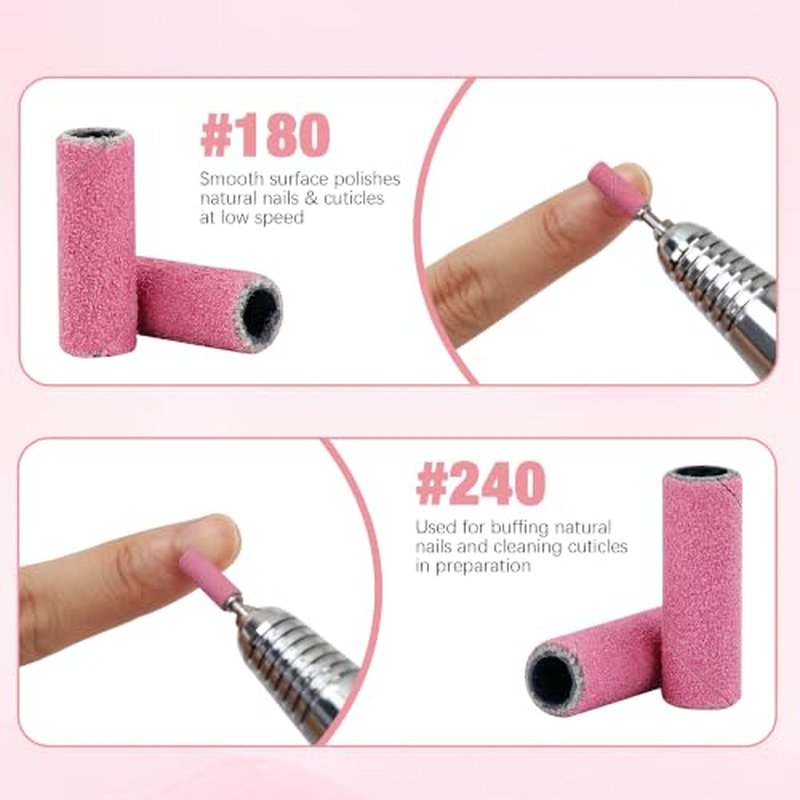 100pcs 240 Grit Sanding Bands with 3.1mm Mandrel - Nail Drill Bits