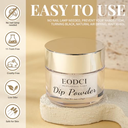 Glitter White Nail Dip Powder - 1 oz Long-Lasting Pro Manicure