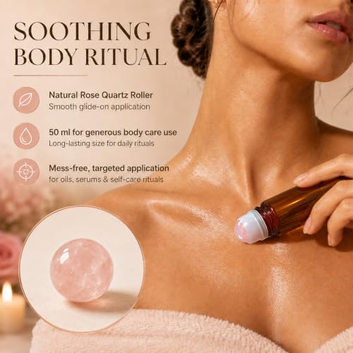 Rose Quartz Roller Bottle 50ml | Essential Oil Applicator