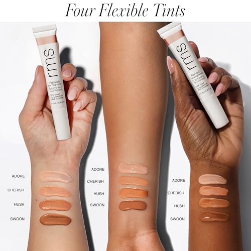 RMS Beauty Superbright Undereye Corrector ? 100% Mineral SPF 30 Sunscreen ? Brightening Eye Cream with Caffeine & Peptides ? Tinted Depuffing Metal Rollerball ? 0.4 fl oz