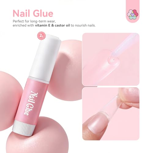 SAVILAND 20PCS Press On Nail Kit with Glue, Files & Tabs