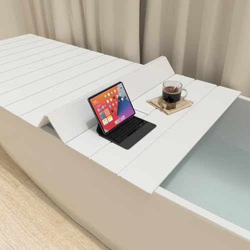 Foldable Bathtub Tray with Wine Glass Holder & Thermal Insulation
