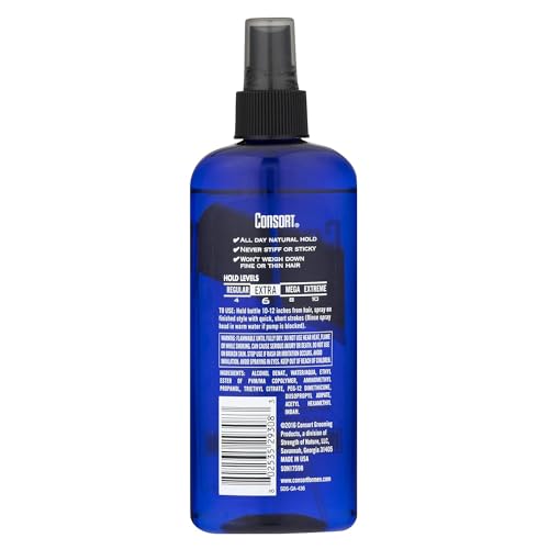 Consort Hair Spray for Men, Extra Hold, Unscented, Non-Aerosol - 8 oz(Pack of 4)