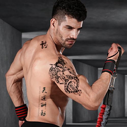 VERKSTAD Black Realistic Half Sleeve Temporary Tattoos (42 Sheets)