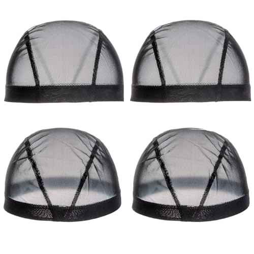 Wig Caps for Women 112 Pieces Wig Installation Kit Stretchable Mesh Dome Caps Wig Making Kit Accessory Thread with Needle Wig Combs Metal Hair Clips Adjustable Elastic Bands Wig Straps Wig Install Kit