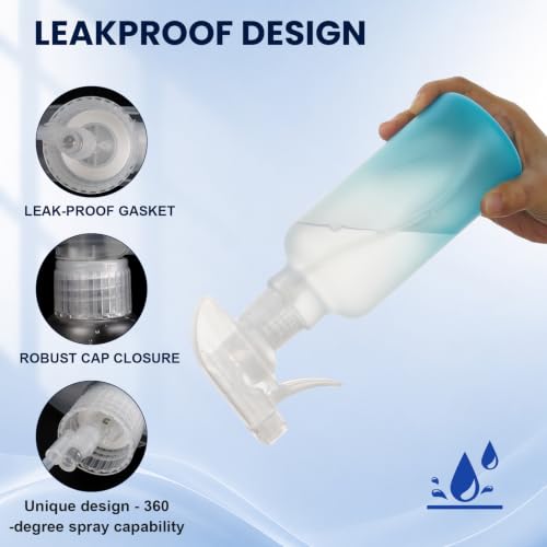 12oz Refillable Spray Bottles 2-Pack with Adjustable Nozzle