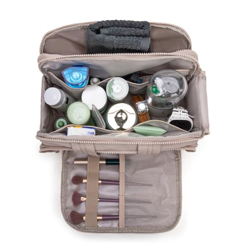 Montana West Large Travel Toiletry Bag with Brush Holder