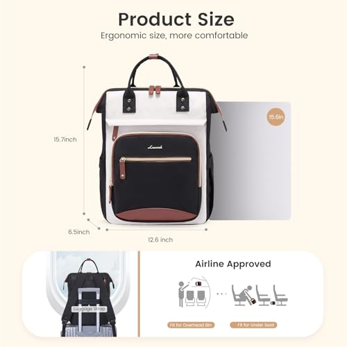 LOVEVOOK 15.6" Laptop Backpack for Women, Waterproof Work Bag