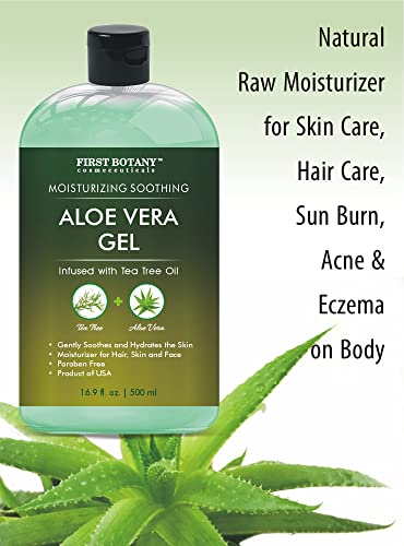 Aloe Vera Gel with Tea Tree Oil - 16.9 oz Pure Moisturizer