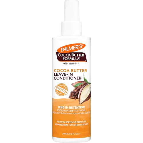 Palmer's Cocoa Butter & Biotin Length Retention Leave-In Conditioner, Strengthen, Minimize Frizz and Detangle Hair, Suitable for All Curly Hair Patterns 8.5 Ounce
