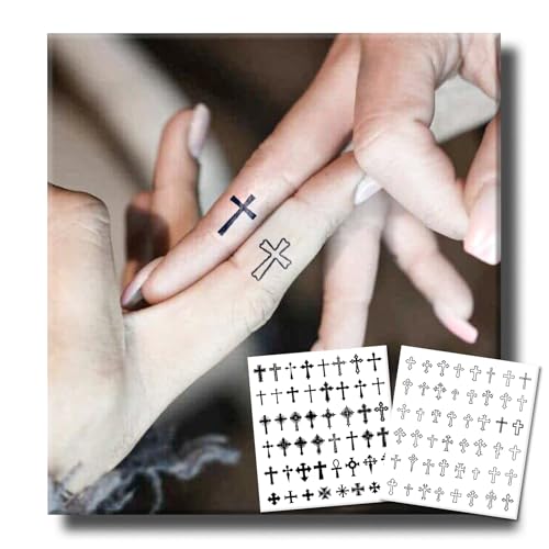 UBICA Semi Permanent Cross Tattoos, 96 Tiny Minimalist Designs, 7-15 Days Waterproof