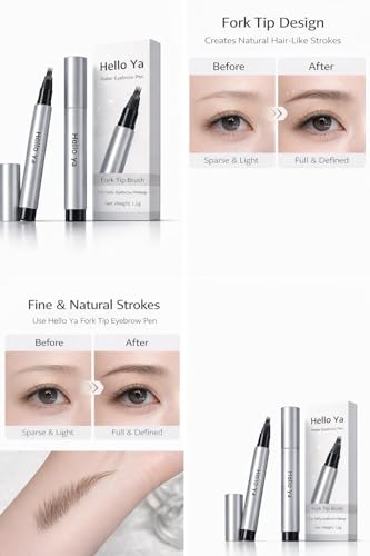 Microblading Eyebrow Pen with Fork Tip - Waterproof Brow Marker
