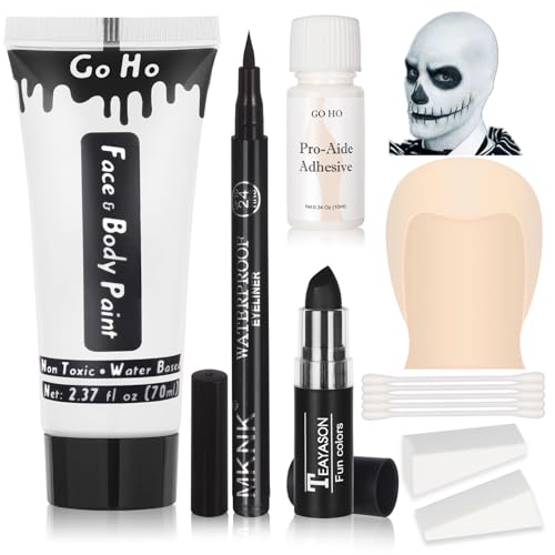 Jack Skeleton Makeup Kit with Bald Cap - 8-Piece SFX Cosplay Set