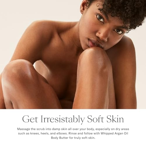 Josie Maran Sugar Body Scrub - Argan Oil Exfoliating Sugar Scrub with Coconut Oil & Shea Butter - Softens, Smooths & Hydrates Dry Skin - Vegan & Cruelty Free - Sweet Clementine (10 oz)