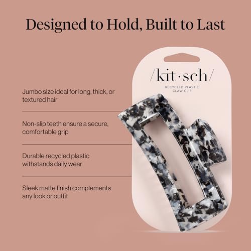 Kitsch Jumbo Open Hair Claw Clip for Women - Non-Slip Strong Hold