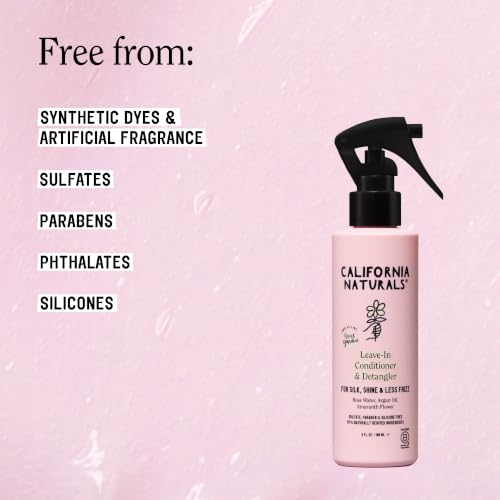 California Naturals Leave-In Hair Conditioner with Rose Water & Argan Oil - Natural, Vegan, Paraben & Sulfate Free, 6 fl oz