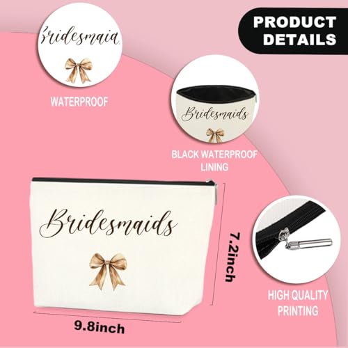 CHQIUCR Bridesmaids Cosmetic Bag 3-Pack Wedding Gift Travel Organizer