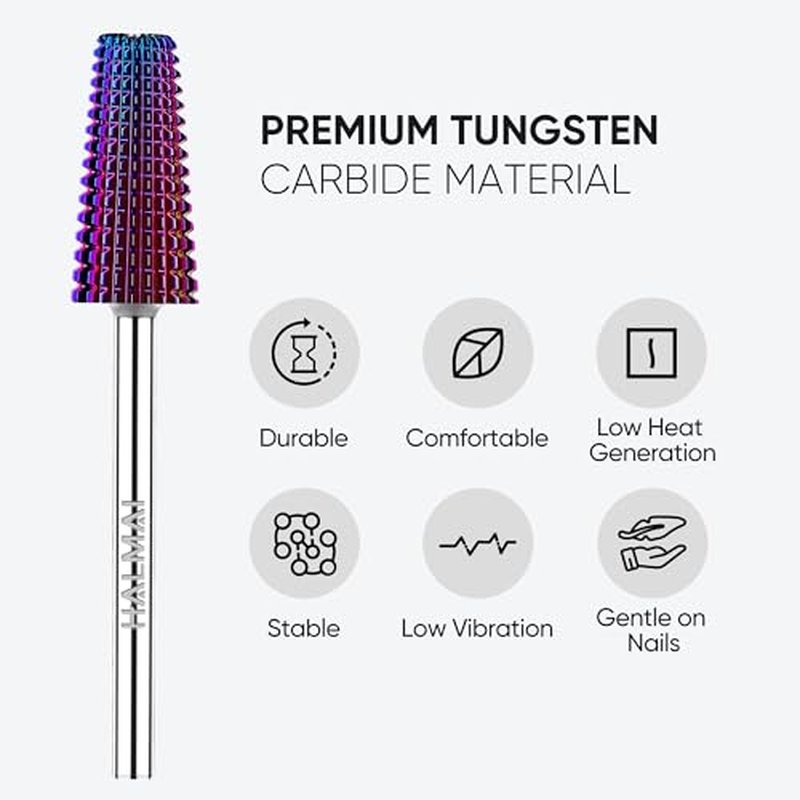Halmai 3/32" Nail Drill Bits Set for Acrylic & Gel Removal