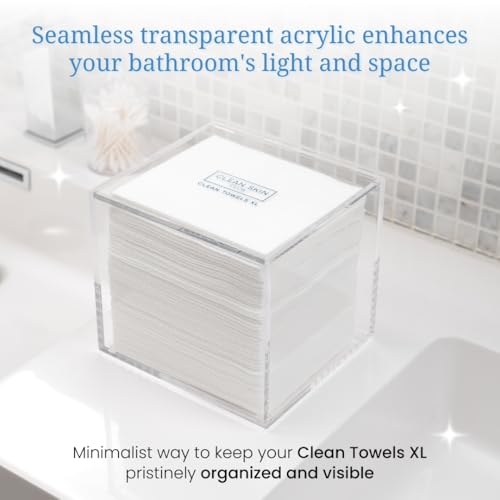 Clear Acrylic Box for 50 XL Towels - Bathroom Storage