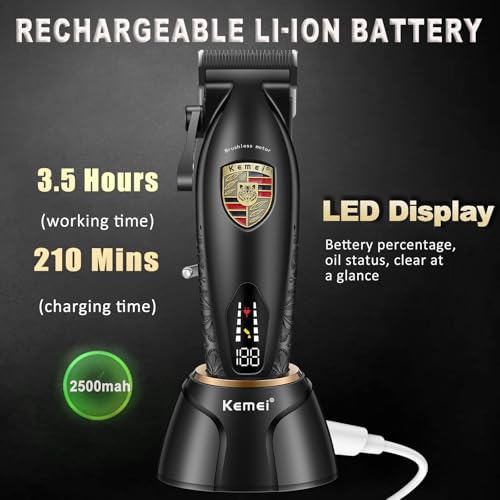KEMEI KM-2230 Cordless Hair Clipper for Men with Charging Base