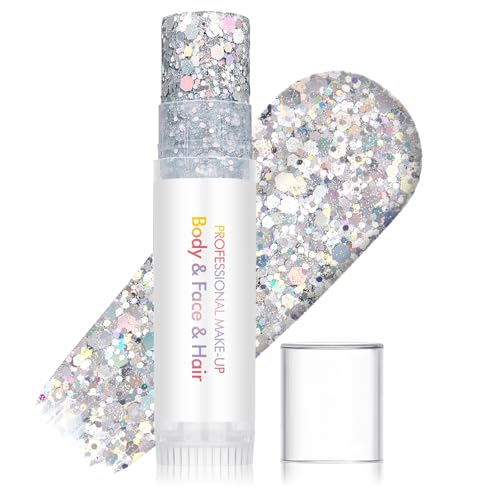 Silver Glitter Gel Stick - Face, Body & Hair