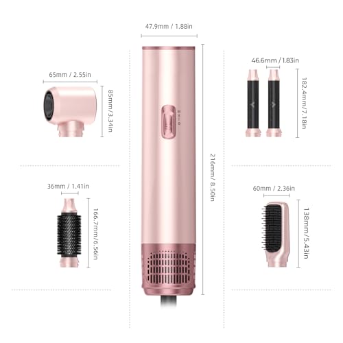 5-in-1 Hot Air Brush Dryer Set with Curlers & Straighteners