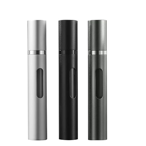 10ml 3pcs Perfume Travel Refillable Bottle,Perfume Atomizer Travel Refillable, Bottom-Filling Fragrances Perfumes Bottle,Mini Cologne Dispenser,Portable Sprayer£¨Black-Grey-Silver£©
