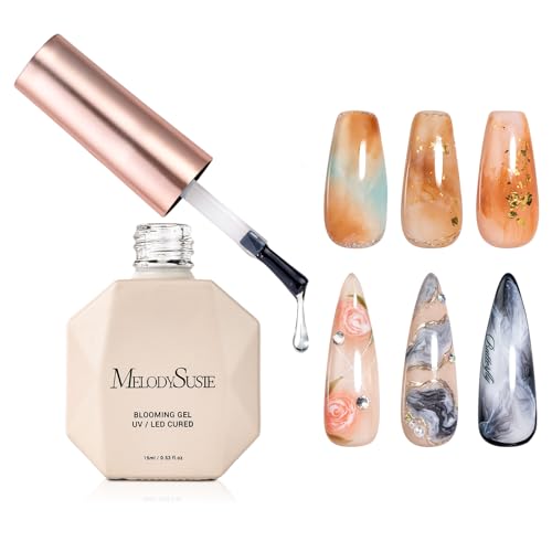 MelodySusie Clear Blooming Gel Polish for Marble & Watercolor Nail Art, 0.53 oz
