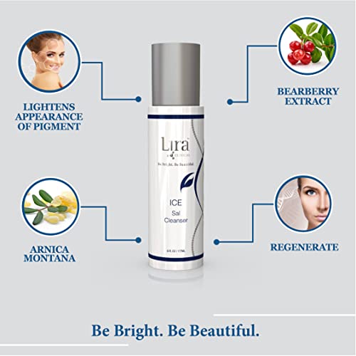 Lira Clinical ICE Sal Cleanser ? Salicylic Acid Face Wash with Plant Stem Cells, Echinacea and Peptides ? Cooling Exfoliating Facewash ? Gentle Clarifying Travel Size Daily Facial Cleanser - 6 Oz