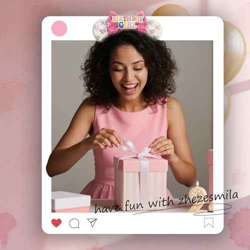 Mouse Ears for Women Birthday Girl Headband Sequin Ears Hair Accessories for Birthday Decorations Park Trips