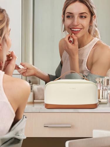 Telena Waterproof Makeup Bag with Organizer - Large Capacity Travel Case