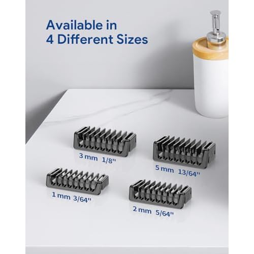 Double-Sided Guard Combs Compatible with O Blade QP2724 QP2520 QP2530 QP2620 QP2630 Pro 360 Series Facial Hair Clippers Beard Trimmer, 4 Combs of 1/2/3/5 mm Attachments Kit