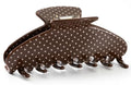 Mixcbe Large Acetate 4 Inch French Style Hair Claw Clip for Women - Coffee Polka Dots