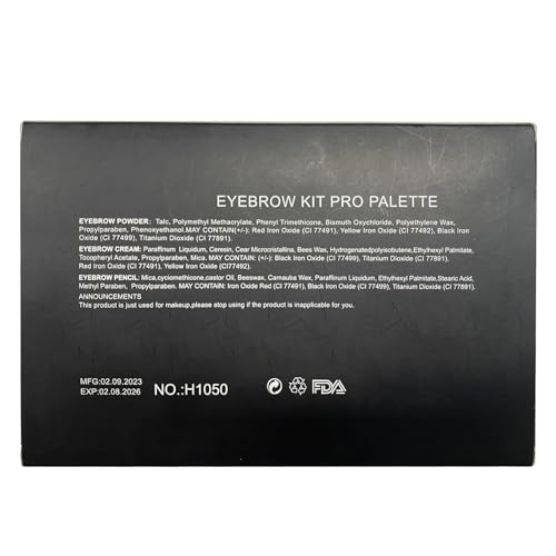 12-Color Eyebrow Powder Palette Kit with 5 Mascaras & Stencils