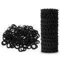 100 Small Black Hair Ties - Elastic Bands for Kids & Women