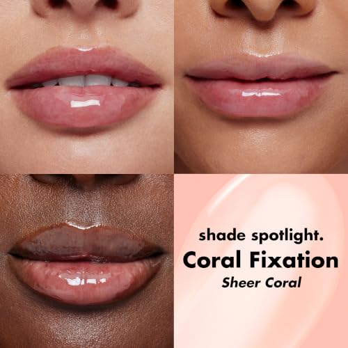 e.l.f. Glow Reviver Tinted Lip Oil - Hydrating Non-Sticky Lip Gloss, Coral
